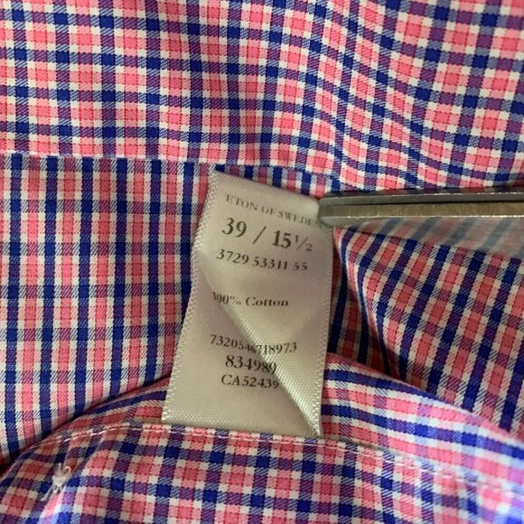 Eton Contemporary Check Button Down Dress Shirt - Picture 9 of 14